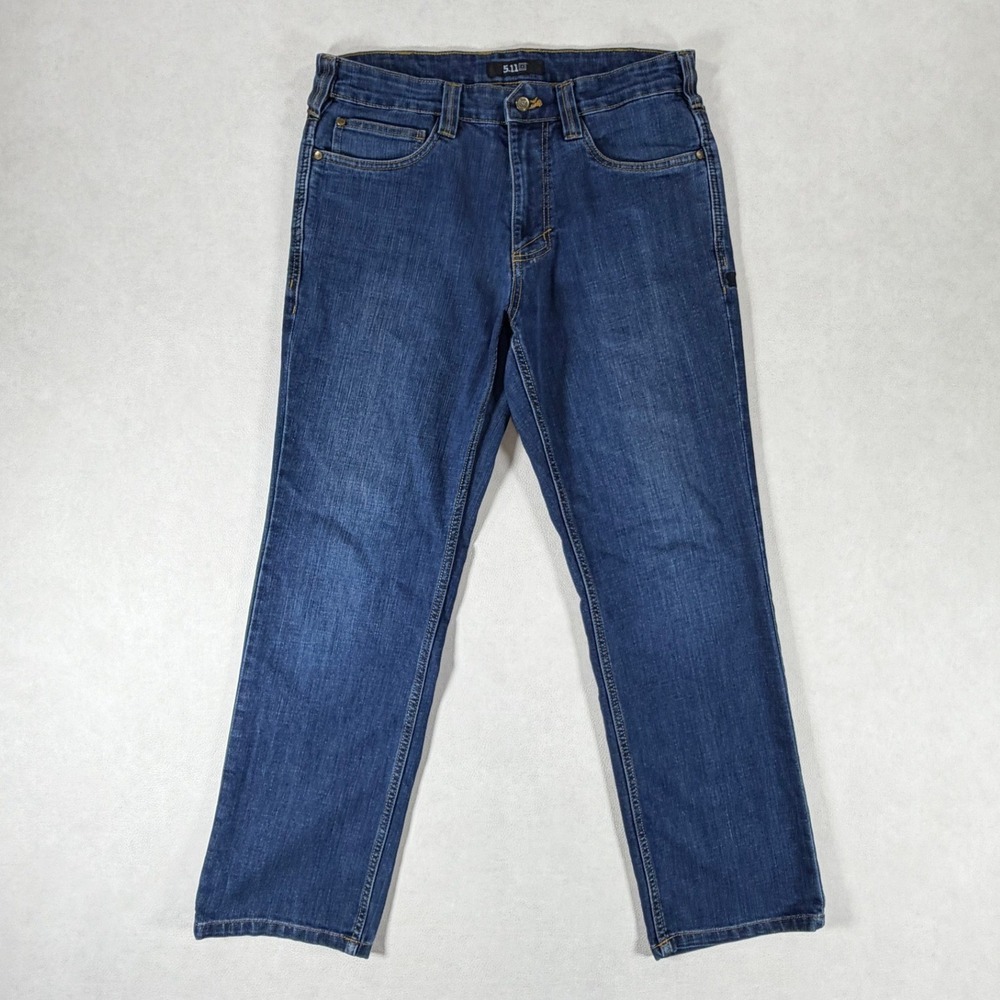 5.11 Tactical Defender-Flex Straight Leg Jeans Blue Denim Mens Size 32x30